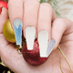 thumbnail image 4 of Uñas postizas navideñas Uñas postizas navideñas con rayas de copo de nieve para mujeres y niñas, 4 of 5