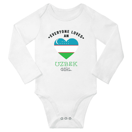 

Everyone Loves An Uzbek Girl Baby Long Slevve Bodysuit Unisex Gifts (White 6-12 Months)