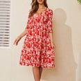 thumbnail image 1 of Qiopertar Robe d'Été Décontractée pour Femmes à Manches Courtes Col en V Hauteur Genou Grandes Économies de Vacances! à Moins de 5$ jusqu'à 90 % de Réduction, 1 of 7