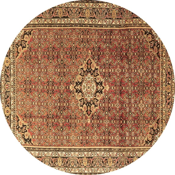 Ahgly Company Indoor Round Persian Brown Traditional Area Rugs, 4' Round