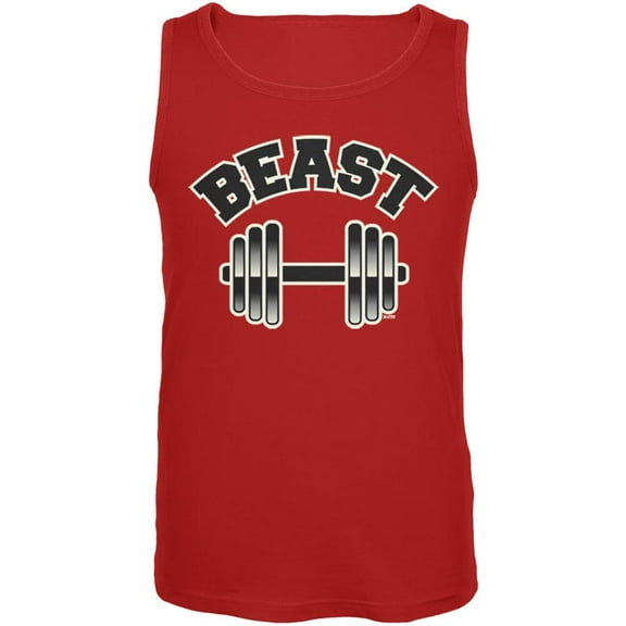 BEAST Mens Tank Top Red MD