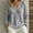 Gray women v neck long sleeve sweater a1, variant on Tusihei Women's V-Neck Long Sleeve Knitted Pullover Tops Solid Loose Casual Sweater Fall Winter Blouse Cozy Knitwear for Office Daily Wear, Navy M