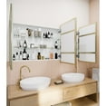 thumbnail image 3 of Glass Warehouse Stainless Steel Square Medicine Cabinet Satin Brass, 3 of 5