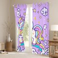 thumbnail image 3 of Manfei Teens Cartoon Unicorn Curtains Pack of 2 (42x84 Each), Kawaii Cute Animal Curtains Blackout, Rainbow Stars Cloud Bedroom Curtains, Window Curtains Decor, 3 of 6