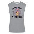 thumbnail image 4 of Wang6 Womens 4th of July Loose Tank Tops Summer I Am Just Hear for the Wieners Letter Printed Sleeveless Tops Causal Crew Neck Graphic Tshirts 0526liGrey S, 4 of 4