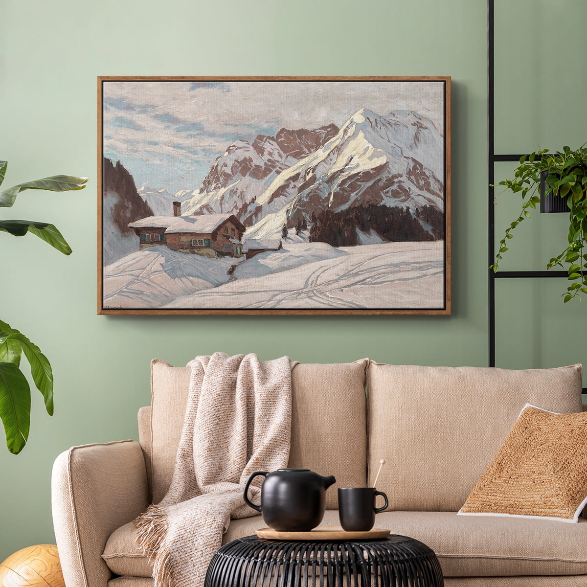 Vintage Landscape-CLXIII By Wexford Home Framed in Walnut Wood Gallery Wrapped Canvas 27 in. x 41 in.