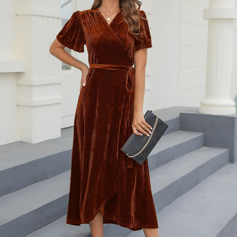 Aueoeo Women s Cocktail Dresses Womens Party Dress Women s Autumn Winter Long Sleeve Pocket Knitting Medium Long Waistband Lace Up Sweater Dress