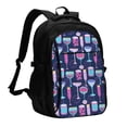 thumbnail image 1 of Easygdp Wine Glasses And Cocktails Mochila para Laptop de Viaje con Puerto USB, Mochila para Laptop con Puerto de Carga USB para Mujeres y Hombres, 1 of 7