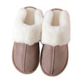 thumbnail image 1 of Zapatillas de felpa casuales zapatos de casa antideslizantes hombres mujeres calzado decorativo de invierno Marrón Yuyangstore Pantuflas de felpa, 1 of 8