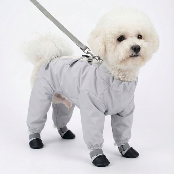 ibiyuan Snow Boots For Dogs Jacket With Harness Waterproof Dog Boots Rain Boots with Suspender, Dogs Shoes Paw Protector for Small Medium Puppy, Anti-Slip Doggy Boot,B