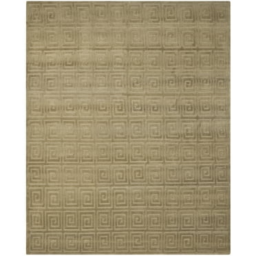 SAFAVIEH Tibetan Lloyd Geometric Wool Area Rug, Olive, 5' x 7'6"