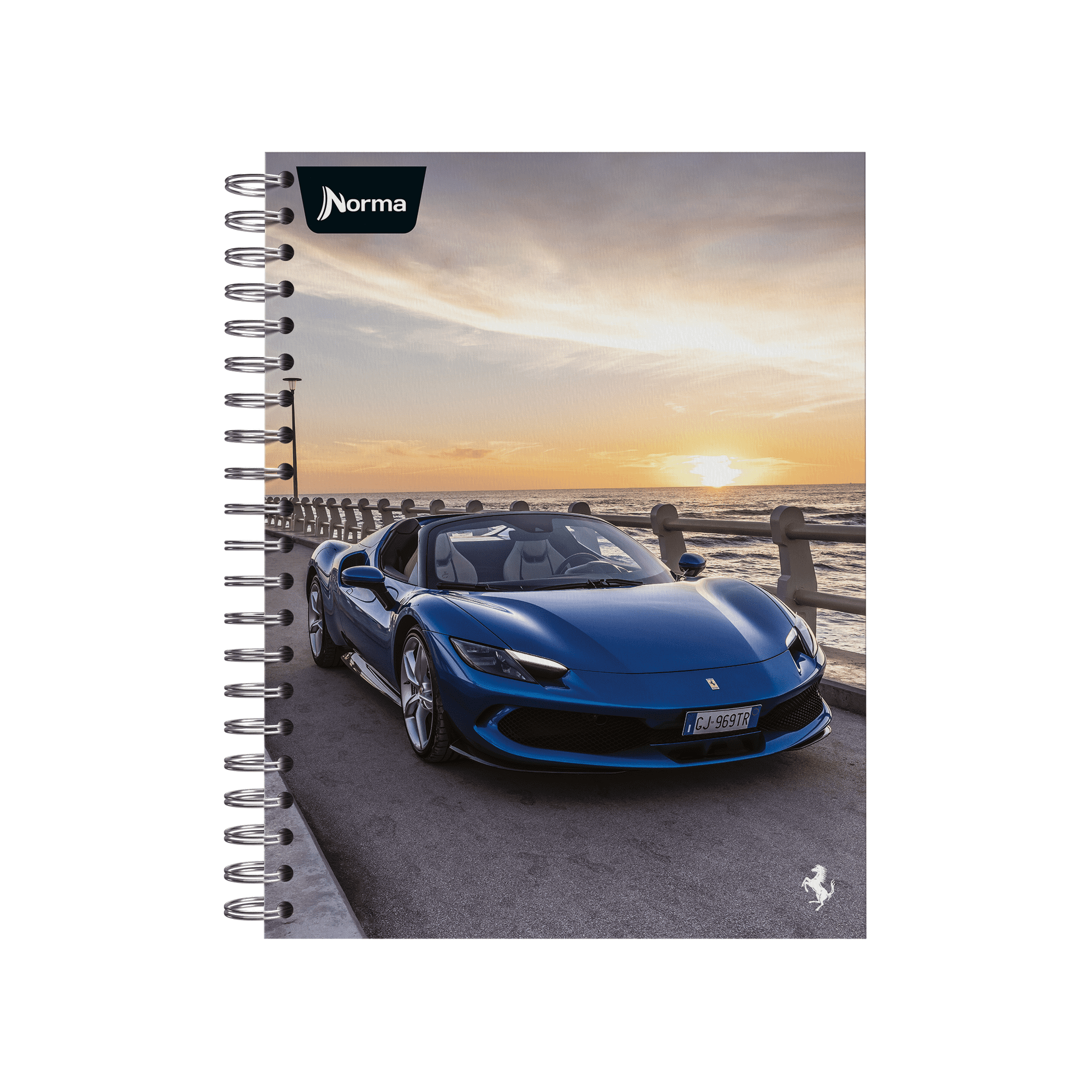 Norma Ferrari DB Large Wide Rule Spiral Notebook 9" x 11" Multicolor 200 Sheets