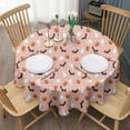 thumbnail image 3 of Pastel Halloween Ghosts Pattern Round Tablecloth 60"x60",Wrinkle Wipeable Table Cloth for Kitchen Dining Room Picnic Patio Party, 3 of 6