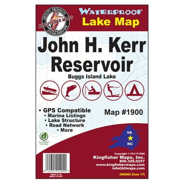 Kingfisher Maps Waterproof Topographical Lake Map Shearon Harris North ...