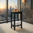 thumbnail image 6 of Demi Bonn End Side Table, Bed and Sofa Side Table, 2-Tier Nightstand End Side Wooden Legs Table, for Living Room, Bedroom, Black, 6 of 8