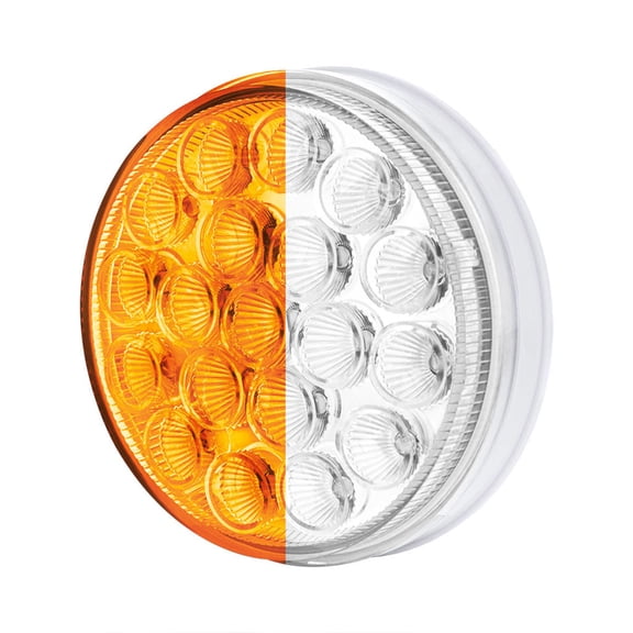 19 LED 4" Round Dual Color Amber Turn to White Auxiliary