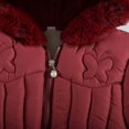 thumbnail image 4 of Hicidod Winter Jacket for Girls Fur Trim Hooded Windproof Outwear Fashion Solid Color Padded Thicken Cotton Warm Jackets, 4 of 7