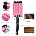 thumbnail image 4 of MINKUROW 3 Barrel Curling Iron,1 Inch Hair Waver Curling Iron Adjustable 25mm Curling Iron for Long or Short Hair Heat Up Quickly Last Long Waver Iron Wand for Women Pink, 4 of 6