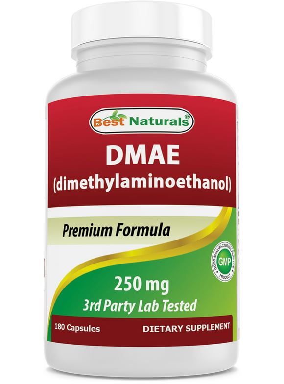 Best Naturals DMAE Supplement 250 mg 180 Capsules | Dimethylaminoethanol Bitartrate