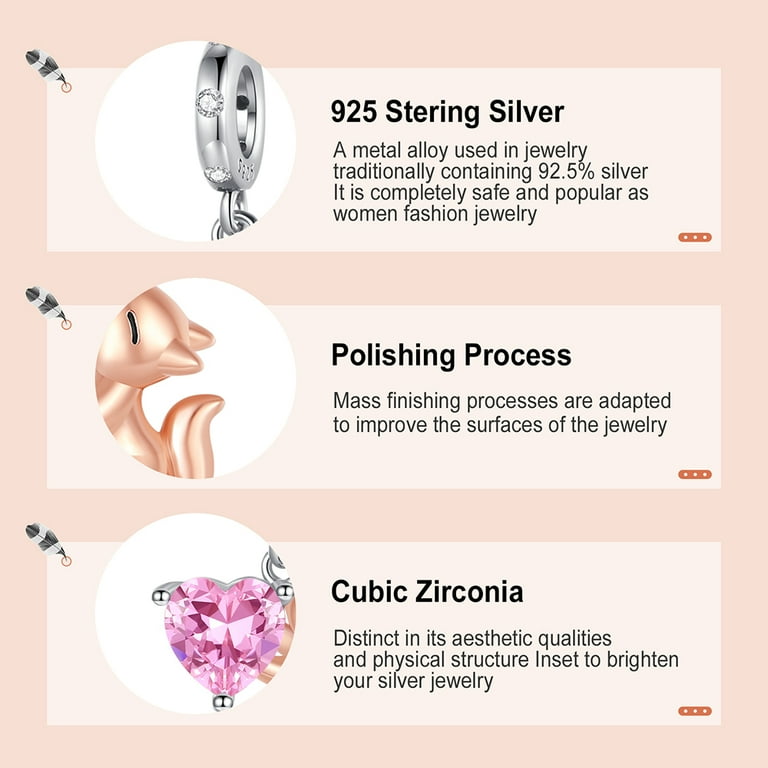 Sterling Silver Rose Gold-Plated CZ Polished Heart Awareness Necklace Sterling Silver Rose Gold-Plated CZ Polished Heart Awareness Necklace
