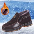 thumbnail image 2 of NOKIO Fashion Winter Men Snow Boots Flat Soles Thick Soles Non Slip Breathable Slip On Solid Suede Plush For Warm And Comfortable Men'S Snowstorm-Resistant Casual Shoes, 2 of 5