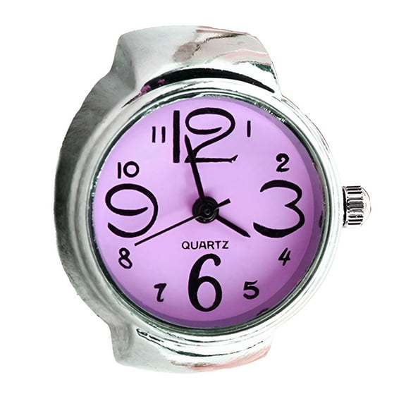 DESIGNICE Finger Ring Watch Multifunctional Decorative Alloy Time Display Jewelry Accessories for Women,Purple