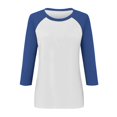 thumbnail image 5 of FNFYFH 3/4 Sleeve Baseball Tees for Women 2025 Summer Casual Crewneck Pullover Athletic Raglan Sleeve Tops Lightweight Patchwork Blouses, 5 of 7