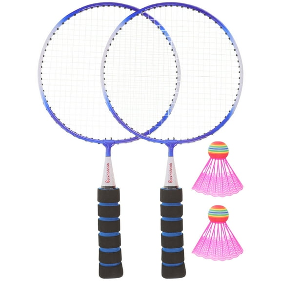 DECORNIJIA 2 Rackets Children Badminton Racket Set Nylon Iron Alloy Racket for Kids Aged 3-13 43.0x22.0x3.0in