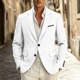 thumbnail image 2 of Kaemgyyd Men Jacket Wedding Business Suit Coats Button Notched Collared Outerwear Slim Fits Elegant Clothing（White-01,XX-Small）, 2 of 7