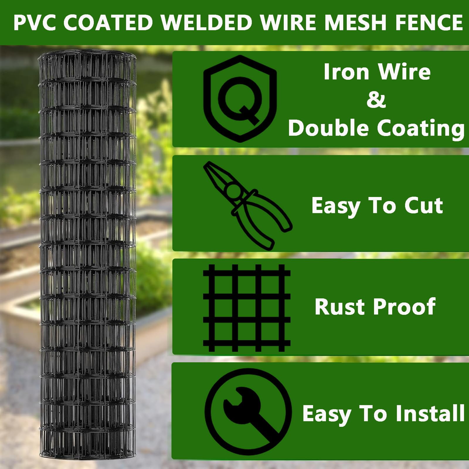 Hardware Cloth 24 in x 60 ft, 16 Gauge 2" x 3" Welded Wire Fencing Mesh Roll, Chicken Wire Fence with Cutting Plier & Gloves for Garden, Coop & Pet Enclosures