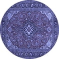 thumbnail image 1 of Ahgly Company Indoor Round Medallion Blue Traditional Area Rugs, 3' Round, 1 of 4