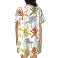 thumbnail image 3 of Picia Cartoon Monkey Pajamas Sets for Women Soft Short-Sleeved Pjs with Lounge Shorts Two Piece Sleepwear-Large, 3 of 9