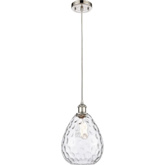 516-1P-PN-G372 Innovations Lighting Large Waverly-1 Light Mini Pendant in Industrial Style-8 Inches Wide by 12 Inches High     -Traditional