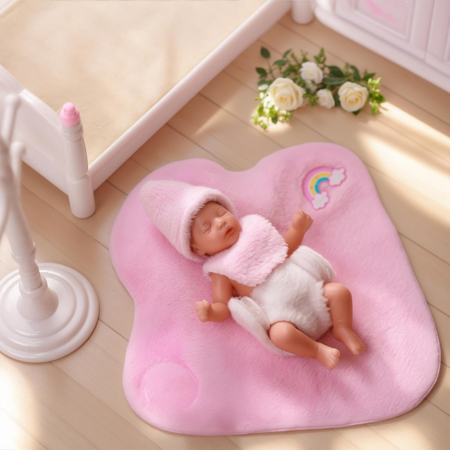 2 Poupons Nouveau-nés Miniatures 5 Cm En Silicone - Poupées Réalistes Pour Maison De Poupée Fille - 6