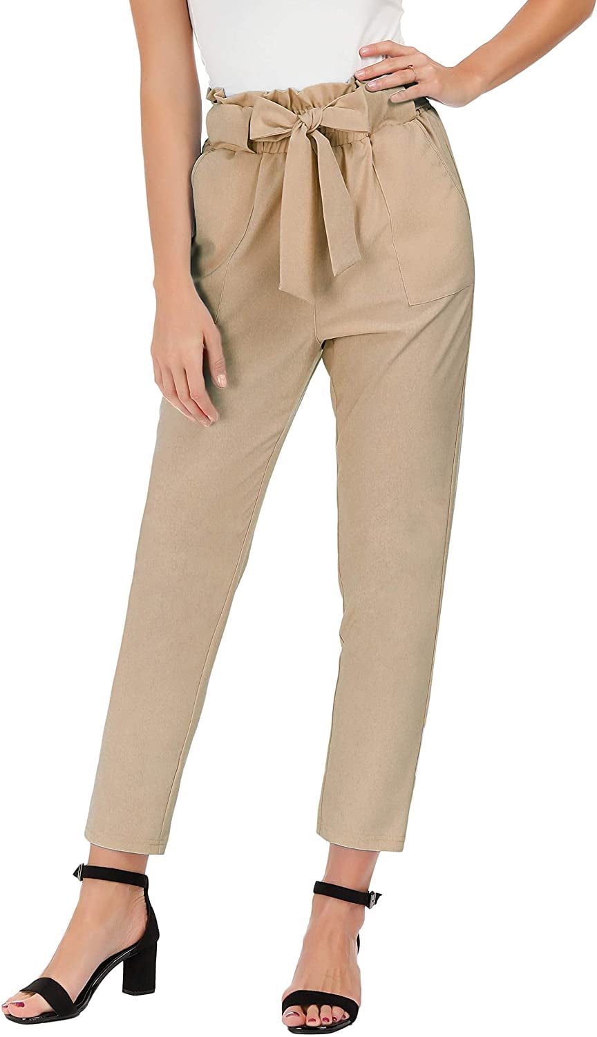 Women's Cropped Paper Bag Waist Pants 
