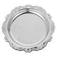 thumbnail image 4 of Qumonin Silver Metal Round Serving Tray for Kitchen Bathroom Ottoman Coffee Table, 4 of 6