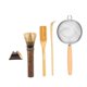 thumbnail image 1 of Juego de batidor de matcha Chasen para amantes del té para una preparación auténtica de té, mezclador tradicional, cepillo, utensilios de té, cuchara, Conjunto oscuro de 4 piezas, 1 of 9