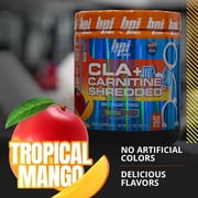BPI Sports CLA + Carnitine Shredded for Lean Muscle & Fat Loss, Tropical Mango, 14.1 oz, 50 Servings