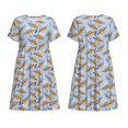 thumbnail image 3 of Bixox Robe d'Été à Manches Courtes pour Femmes Robe Ample Longueur Genou avec Poches-Mignonne Paresseux, 3 of 7