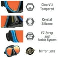 thumbnail image 6 of TUSA Sport Adult Powerview Mirrored Mask and Dry Snorkel Combo, Black/Fishtail Blue, 6 of 9