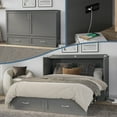 thumbnail image 1 of AFI Raleigh Lit Escamotable Moderne Grand en Bois Massif avec Matelas, Gris, 1 of 20