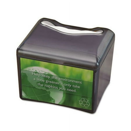 San Jamar Venue Napkin Dispenser w/Advertising Inset, 6 1/2x6 1/8x6 8/9, Cap: 200, Black -SJMH4005TBK