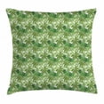 thumbnail image 1 of Banana Leaf Throw Pillow Cushion Cover, Vegetation of Equatorial Jungle Pattern with Angled Folios, Decorative Square Accent Pillow Case, 16 X 16 Inches, Pistachio Green and Olive Green, by Ambesonne, 1 of 2