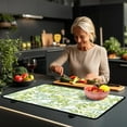 thumbnail image 3 of Renewold Glass Top Stove Cover for Electric Stove, Foldable Cooktop Protector Multipurpose Mat Washer Dryer Top Protector Kitchen Decor Accessories, Green Leaf, 3 of 7
