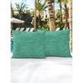 thumbnail image 4 of Outdoor Pillows Waterproof, Teal Solid Color Bedding Throw Pillows with Insert for Couch Sofa Bed, Minimalist Vintage Linen Texture Modern 16x16 Inch Pillowcases Decorative Patio Pillow Set of 2, 4 of 6