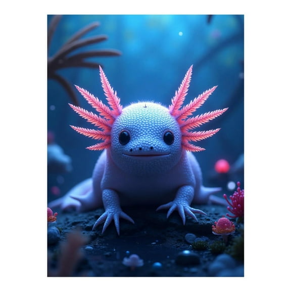 Diamond Art Kit for Adults, Cute Axolotl Apricot Print No.3 Diamond Painting for Adults Beginners, 5D DIY Diamond Art Painting Kits, Colorful Diamond Painting Craft for Home Decor 12x16