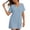 Blue, variant on Womens Swimsuit Cover Up Short Sleeve V Neck Bathing Suit Civerup Summer Casual Beach Dresses Plus Size Fashion