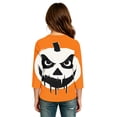 thumbnail image 6 of Girls Halloween Shirt Pumpkin Bat Print 3/4 Sleeve T Shirt Cute Graphic Tee Spooky Season Fall Halloween Outfit Kids Casual Top,2-3 Years,Saffron, 6 of 6