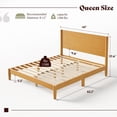 thumbnail image 3 of Merluxy Solid Wood Queen Size Bed Frame, Mid Century Modern Bed with Full Panel Headboard, Under-Bed Storage, Natural Wood, 3 of 10