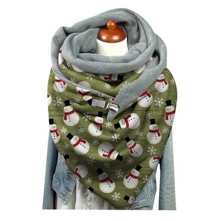 

Mackneog Fashion Winter Christmas Print Button Soft Wrap Casual Warm Scarves Shawls Clothing Shoes & Accessories Green